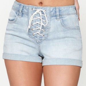 PacSun High-Rise Super Stretch Shortie Shorts Lace Up